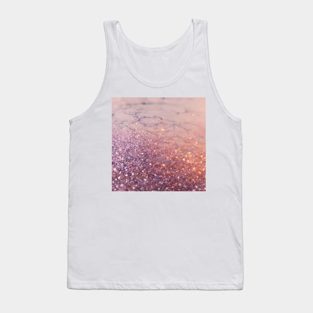 Intense sparkling rose gold marble Tank Top by marbleco